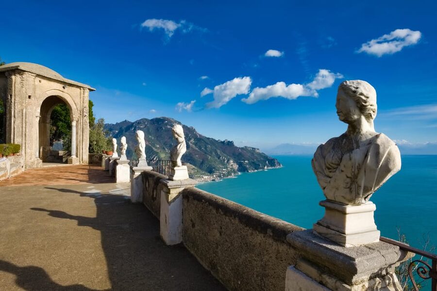 Amalfi coast from Pompeii by bus - Ravello above the coast
