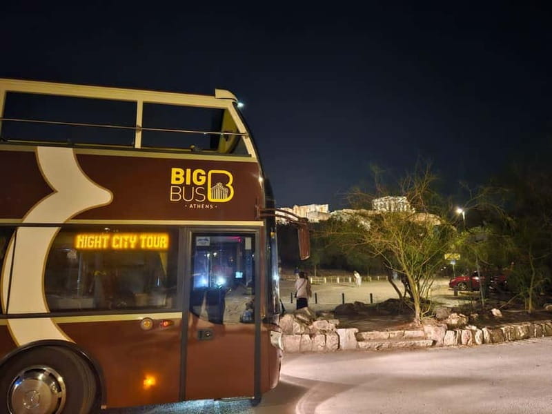 Athens: Big Bus Live-Guided Night Tour by Open-Top Bus - Omonoia and Karaiskaki Street: the modern city in motion
