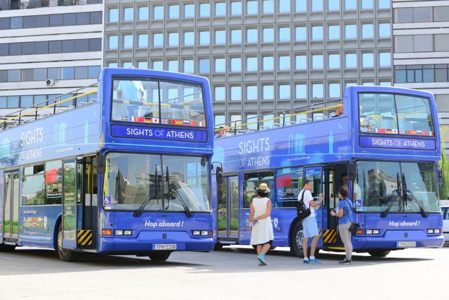 Athens, Piraeus, and Coastline: Blue Hop-On Hop-Off Bus - From Piraeus cruise port to the Acropolis