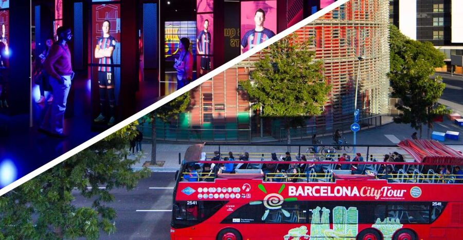 Barcelona Hop-On Hop-Off Bus and FC Barcelona Immersive Tour - The green East Route, from the port to Park Güell