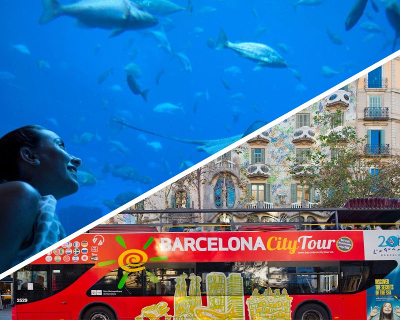 Barcelona: Hop-On Hop-Off Bus & Aquarium Tour - The Green Route: Waterfront, Sagrada Familia, and Park Güell