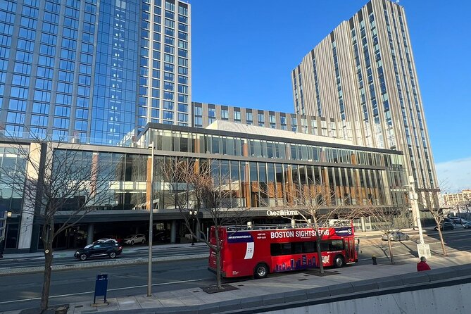Boston Sightseeing Single Ride Pass With Double Decker Tour Bus - Trinity Church and the route toward Fenway