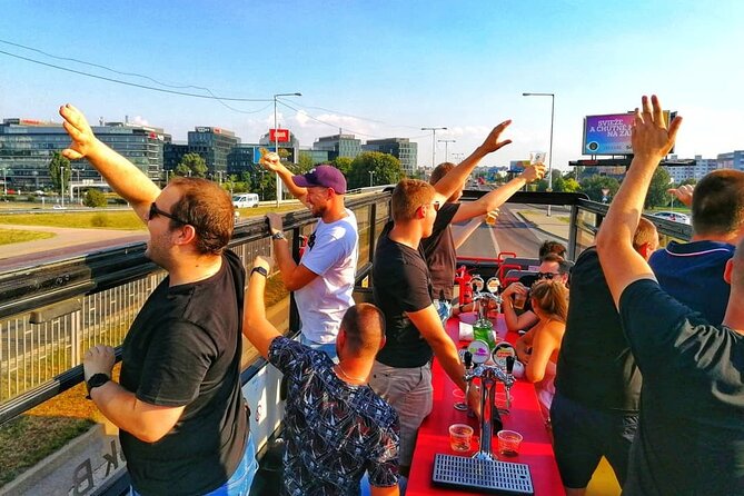 Bratislava Double Decker Beer Tour - The UFO view from an open upper deck