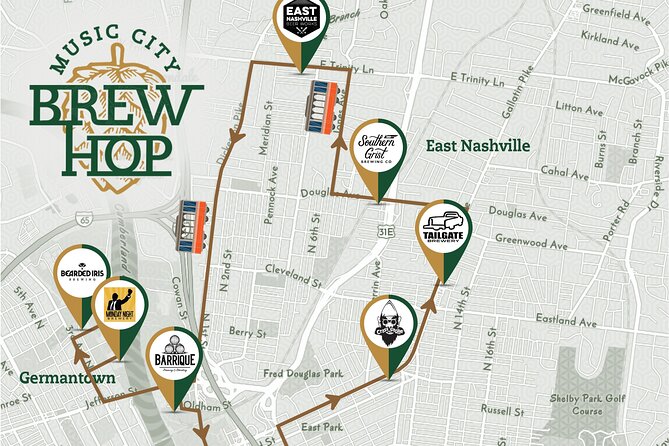 Brewery Hop-On Hop-Off Trolley Tour of Nashville - Starting at the Omni Nashville Hotel