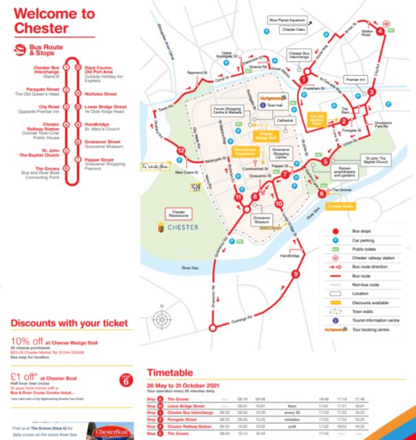 Chester: City Sightseeing Hop-On Hop-Off Bus Tour - Stops 11 to 13: court buildings, racecourse, castle, and cathedral