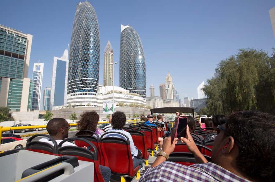 City Sightseeing Dubai Hop-On Hop-Off Bus Tour & Dhow Cruise - The blue route to Palm Jumeirah and the marina
