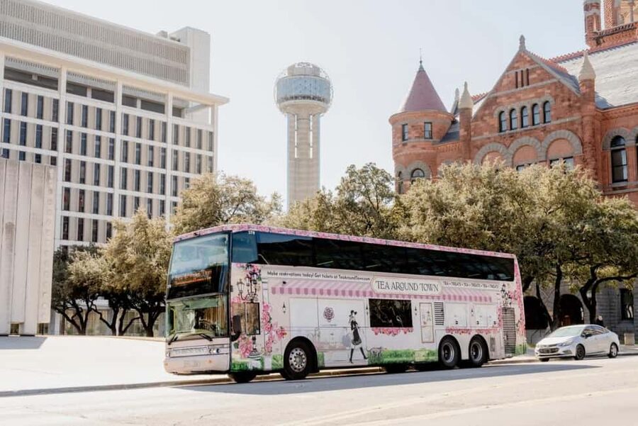 Dallas: Tea Around Town Bus Tour with Treats - The route through central Dallas