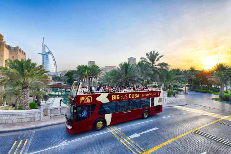 Dubai: Big Bus Hop-On Hop-Off Tour & Optional Dhow Cruise - Dubai Frame and Burj Khalifa from the bus