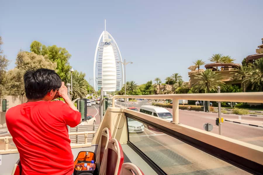 Dubai: Big Bus Hop-On Hop-Off Tour & Optional Dhow Cruise - The Blue Route reaches Palm Jumeirah and the coast