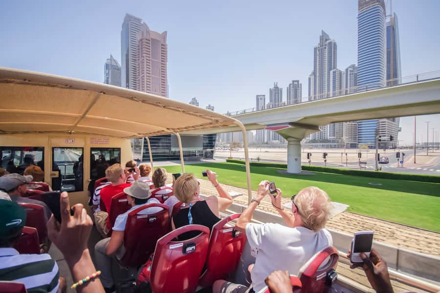 Dubai: Big Bus Hop-On Hop-Off Tour & Optional Dhow Cruise - Atlantis, Marina, and Jumeirah landmarks