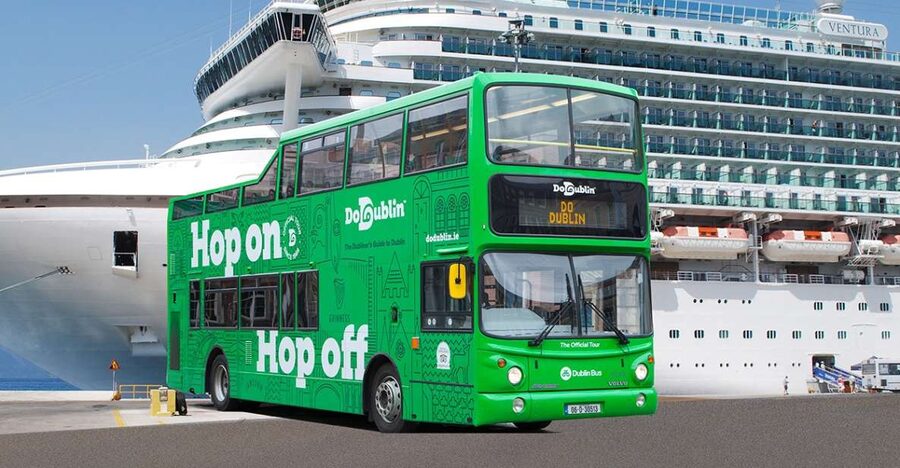 Dublin: Cruise Excursion Hop-On Hop-Off Tour & Rail Ticket - From Dun Laoghaire Harbour to central Dublin