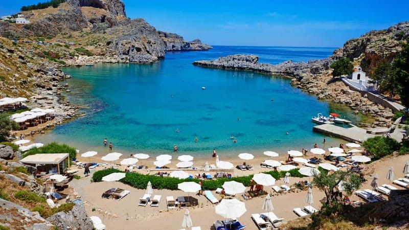 Executive excursions to Lindos:4 hours stay:luxurious buses - Arriving at the central parking area