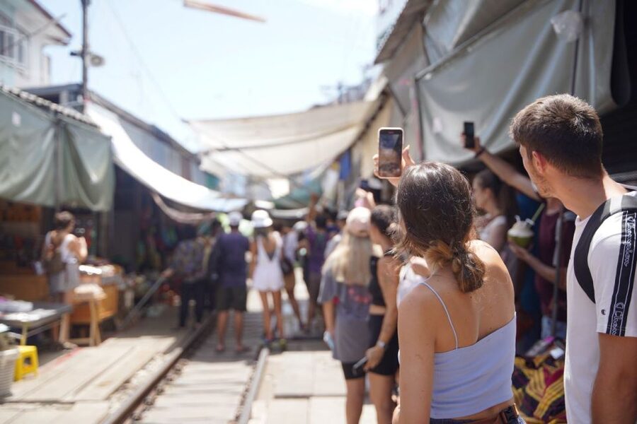 From Bangkok : Meklong Railway Market By Bus - Who will enjoy this market trip most?
