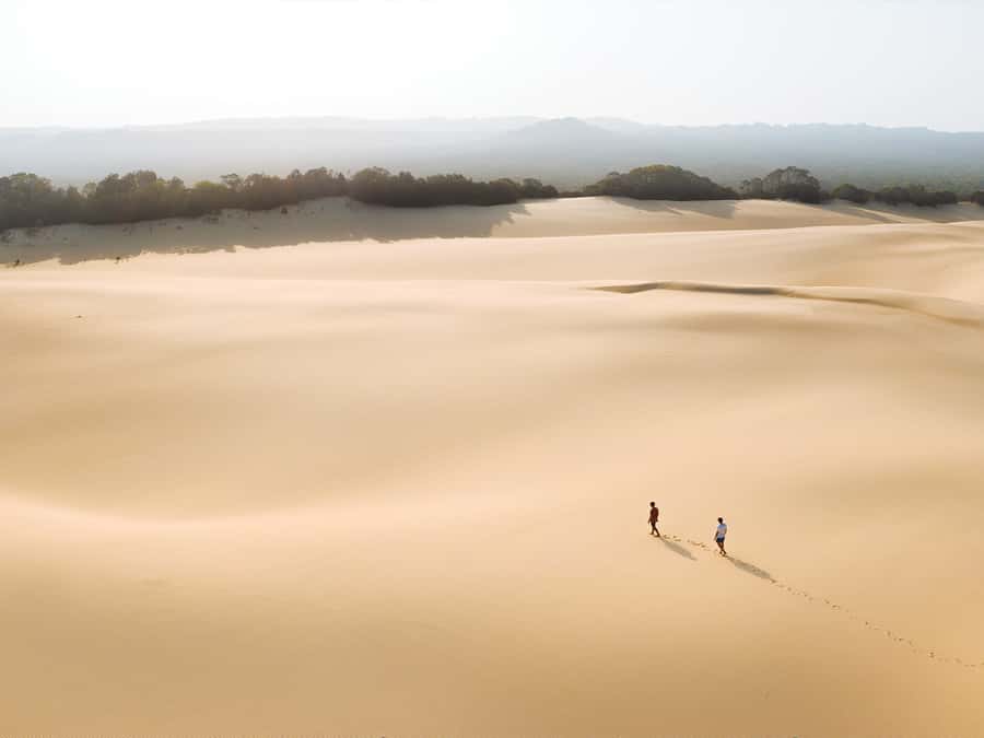 From Hervey Bay: K'gari, Fraser Island Two-Day Coach Tour - Hammerstone Sandblow and Lake Wabby provide the day’s walk