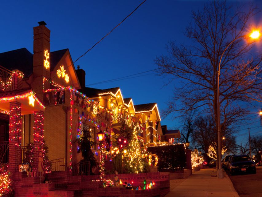 From Manhattan: Dyker Heights Lights & Skyline Tour - Walking through Dyker Heights displays