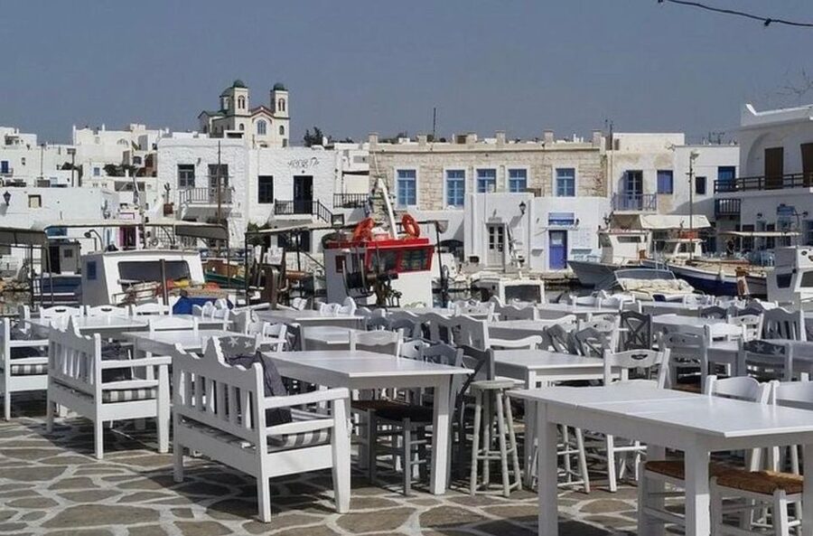From Paros: Paros Island Bus Tour and Boat Trip to Antiparos - The Pounta to Antiparos ferry crossing