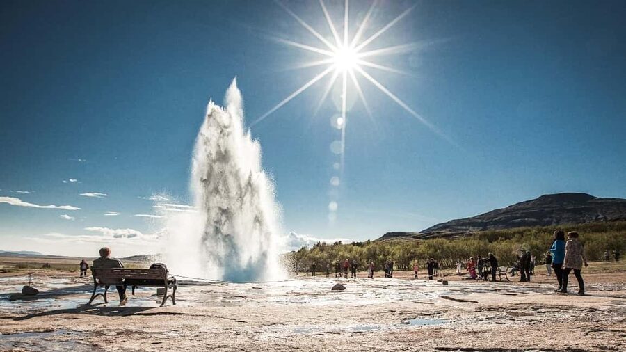 From Reykjavík: Golden Circle & Laugarás Lagoon Minibus Tour - Geysir and the regular burst of Strokkur