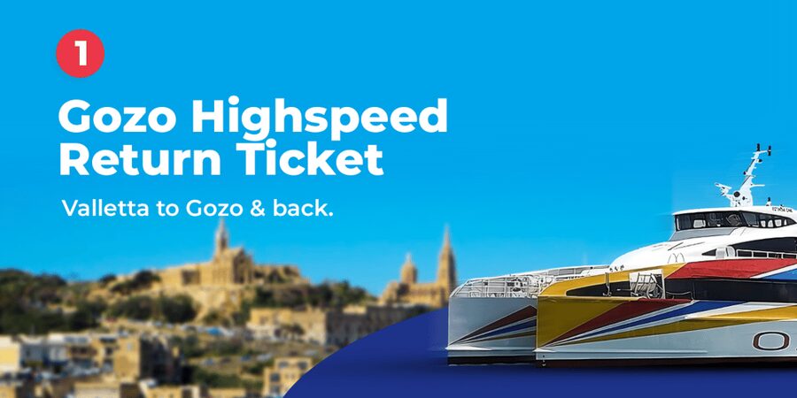 From Valetta: Catamaran Tour with Hop-On, Hop-Off Gozo Tour - Arriving at Mgarr and finding the open-top bus