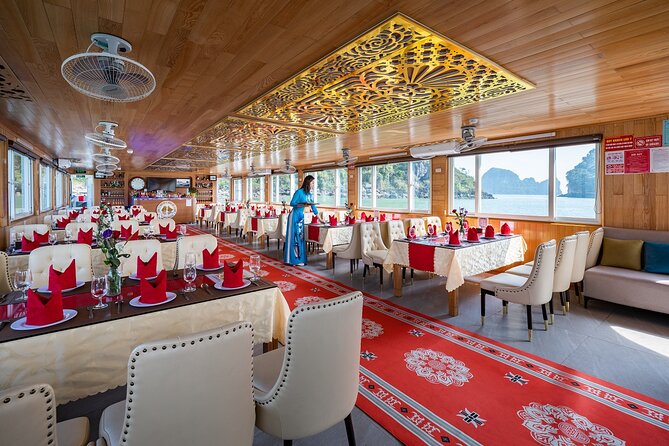 Ha Long Bay Day Cruise, Cave, Kayaking, Swimming, Bus & Lunch - The sunset party on the return cruise