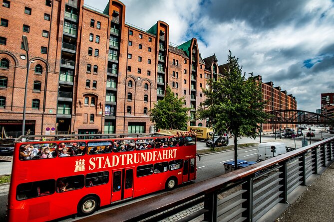 Hamburg Hop-on Hop-off Sightseeing Tour on Red Double Decker Bus - City Hall, St. Michael’s Church, and St. Pauli