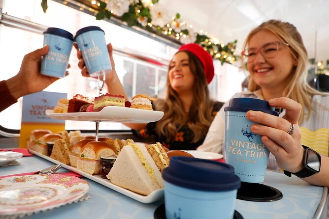 Irish Afternoon Tea on 1960s Vintage Bus in Dublin - Trinity College and the grand center