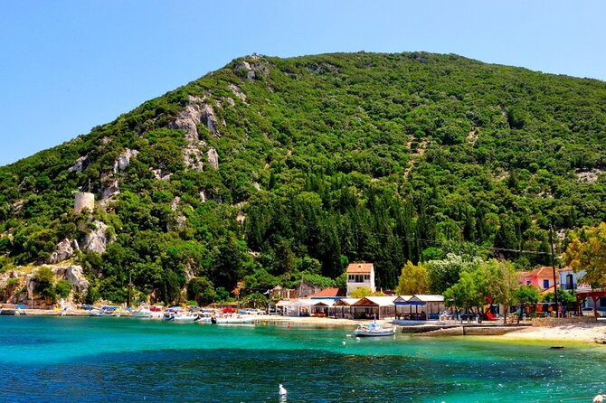 Ithaca Island Bus & Cruise Tour- Swim stop to Gidaki Beach - Vathy: Ithaca’s harbor capital in one hour