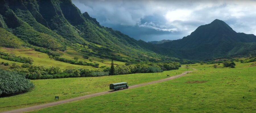 Kaneohe: Kualoa Ranch Hollywood Film Locations Tour by Bus - The WWII bunker and its movie memorabilia