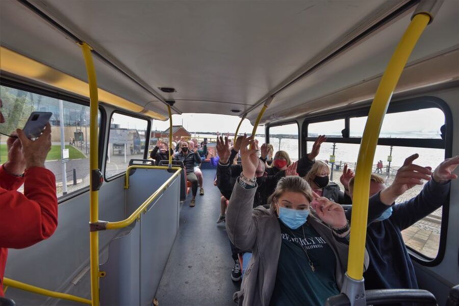 Liverpool: Open-Top Sightseeing Hop-On Hop-Off Bus Tour - Philharmonic Hall and the free glass of fizz