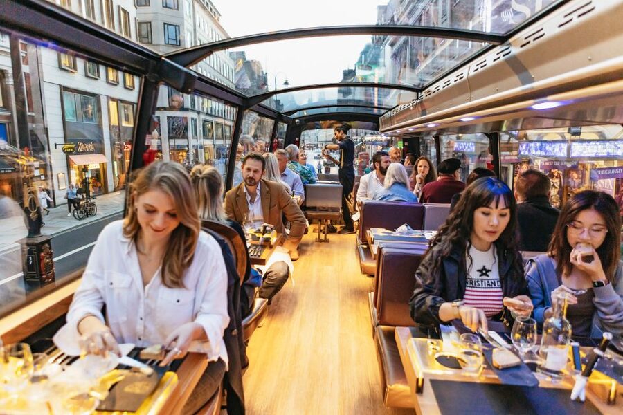London: 6-Course Gourmet Dinner on a Luxury Coach - How the six courses fit the route