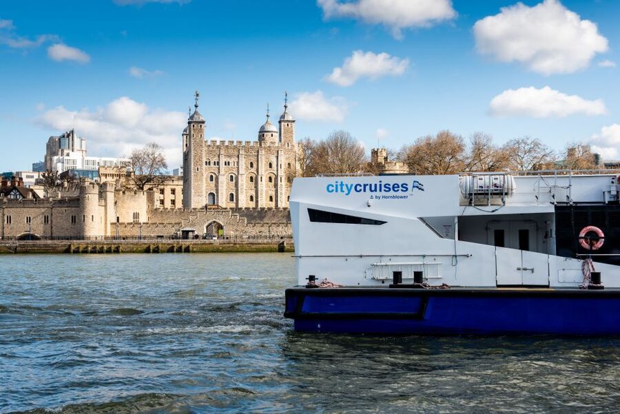 London: Harry Potter Walk, Hop-on Hop-off Bus Tour & Cruise - Start at Trafalgar Square with a blue umbrella