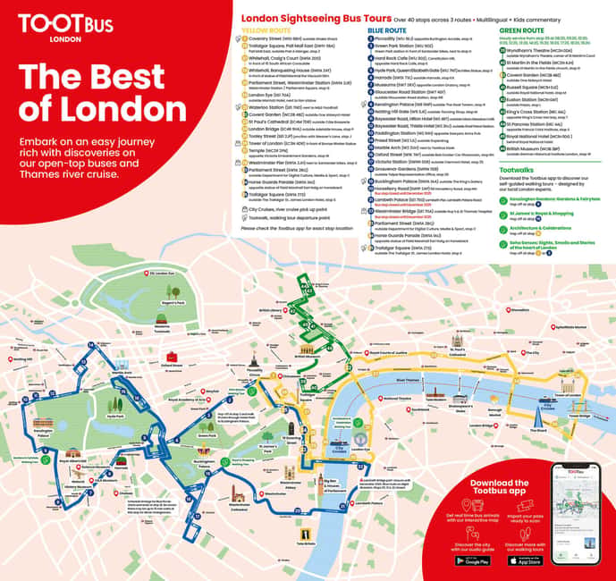 London: Tootbus Hop-on Hop-off (Optional River Cruise) - Audio commentary, live guides, and the child channel