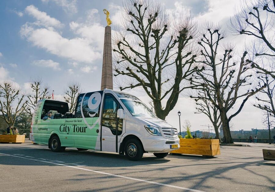 Luxembourg: City Bus Tour with Audio Guide and Headphones - Constitution Square and the Gëlle Fra memorial