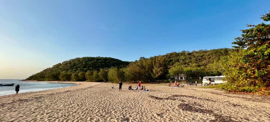 Magnetic Island: West Point Sunset Safari Bus Tour - The West Point pause, with chairs and a grazing platter