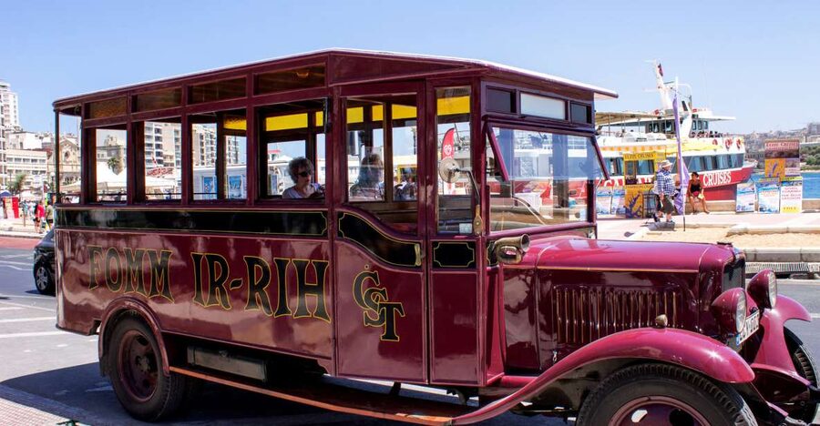 Malta: Vintage Bus Ride through the Three Cities - Valletta, Gzira, and the harbor approach