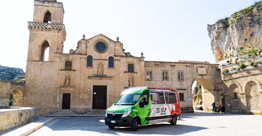 Matera: Open Top Bus Tour with Entrance to Casa Grotta - Piazzetta Pascoli and the Sasso Caveoso view