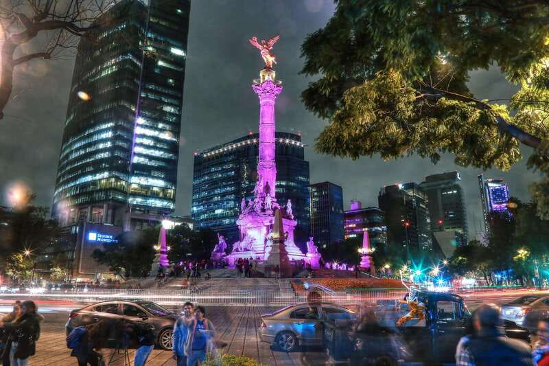 Mexico City: Night City Tour in a Double Decker Bus - Monumento a la Revolución from the bus