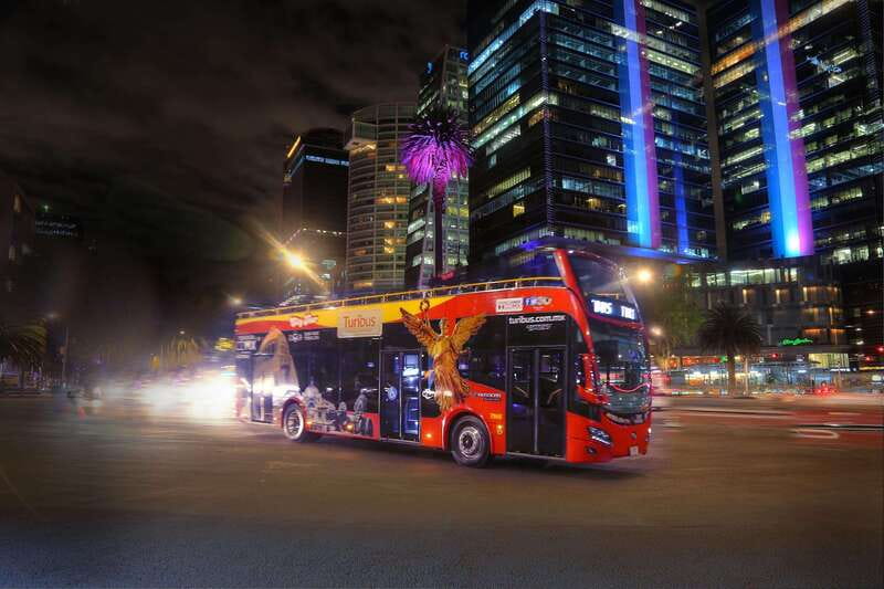 Mexico City: Night City Tour in a Double Decker Bus - Finding the red bus beside the cathedral
