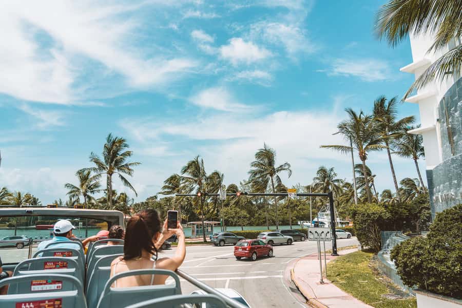 Miami: Hop-on Hop-off Open-top Bus Tour and Optional Cruise - The 8 PM panoramic night tour