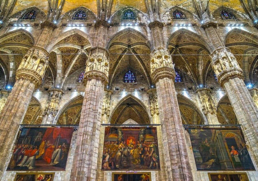 Milan: Duomo & Rooftop Tour with Optional Hop-On Hop-Off Bus - Inside the cathedral, look beyond the famous facade