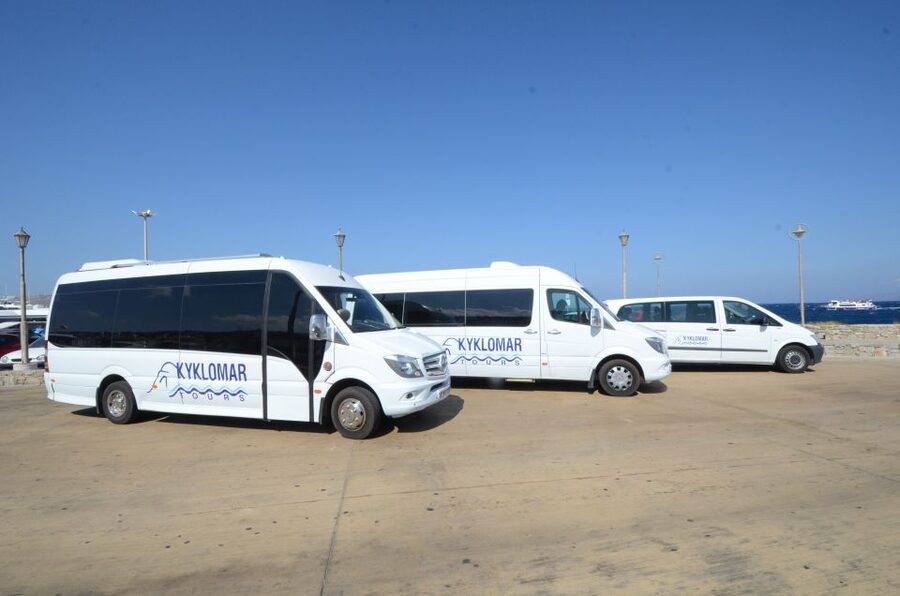 Mykonos: Half-Day City Walking Tour and Island Bus Tour - Meeting at Fabrika Square