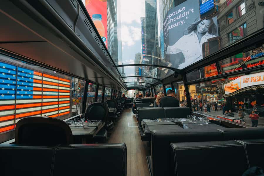 New York City: Bustronome Gourmet Lunch Tour on a Luxury Bus - What happens at West 58th Street and Broadway