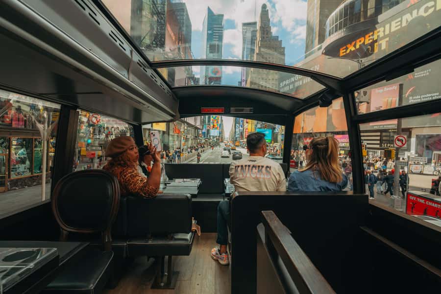 New York City: Bustronome Gourmet Lunch Tour on a Luxury Bus - The QR-code guide app fills in the background