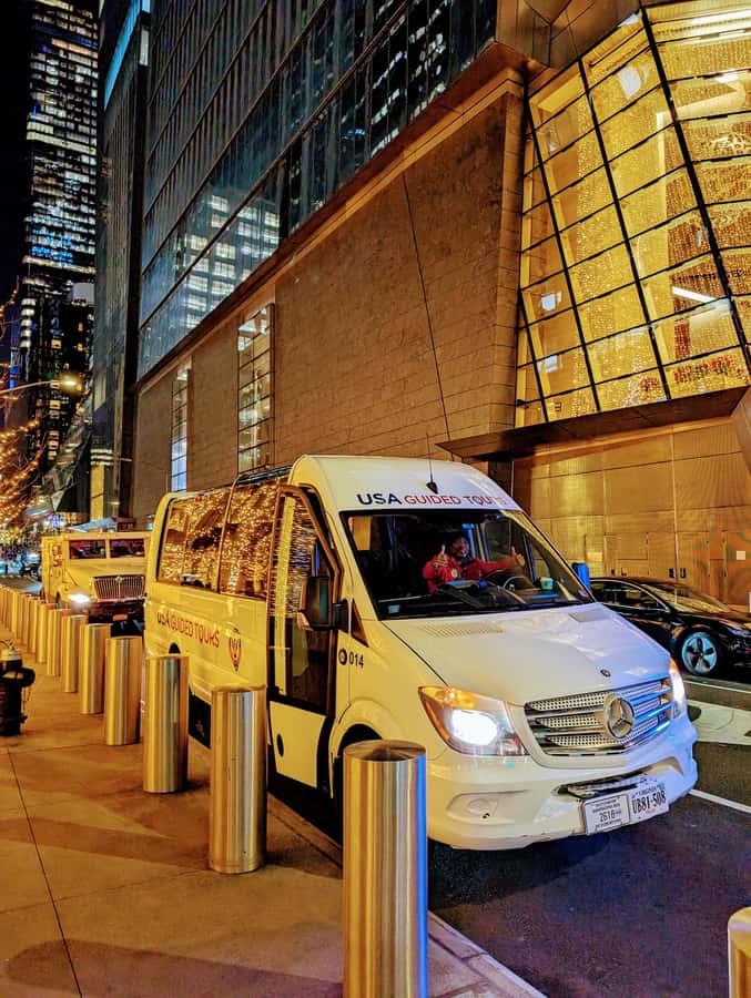 New York City: Guided Private Glass-Top Bus Tour at Night - A moving postcard of New York after dark