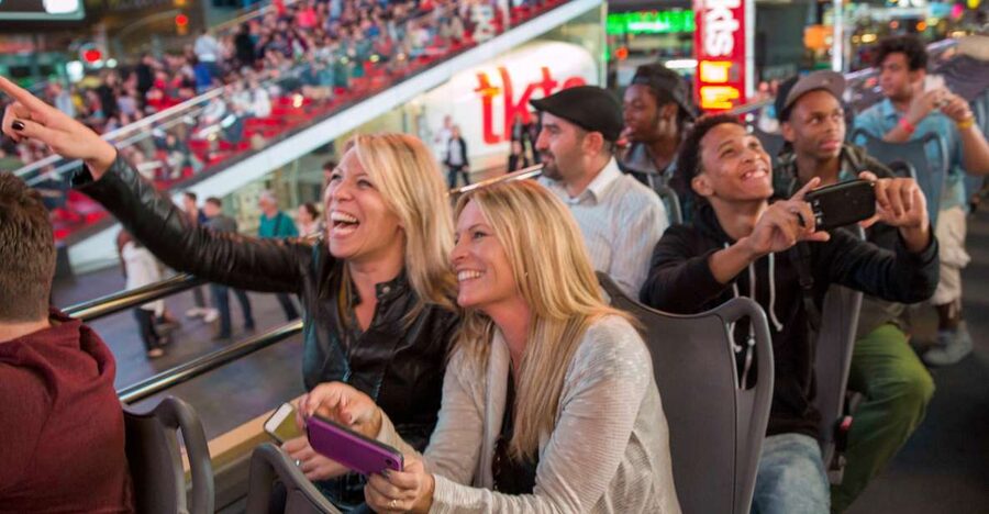 NYC: Sightseeing Night Tour by Open-Top Bus with Live Guide - Weather, branches, and the open-top deck