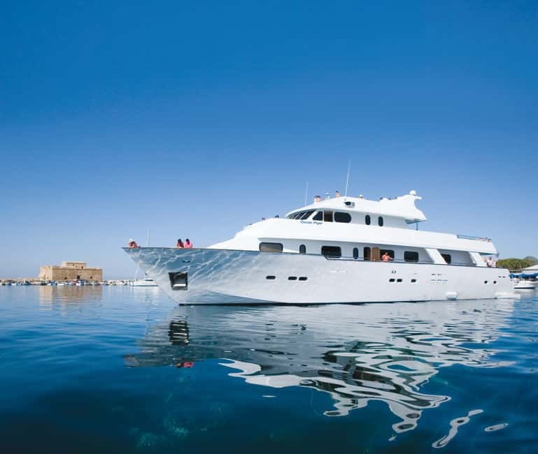 Paphos: Adults Only Cruise with Drinks, Food, Bus, Swim Stop - The first hour follows the Paphos coast