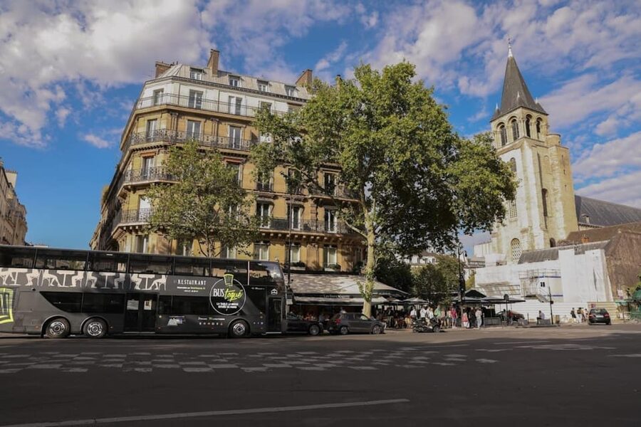 Paris Bus Toqué St Germain 3-Course Dinner w/ Champagne - Dinner begins beneath the Eiffel Tower