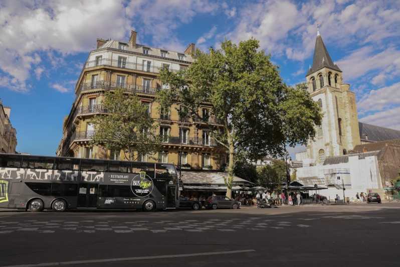 Paris Bus Toqué St Germain 3-Course Dinner w/ Champagne - A table with a view from the upper deck