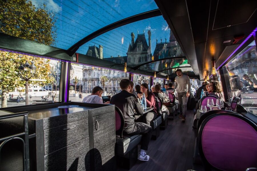 Paris: Champs Elysées Bus Toqué w/Lunch & Glass of Champagne - What $101 means in real value