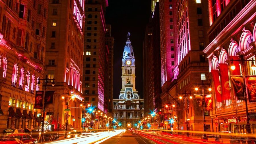 Philadelphia: Open-Top Nighttime Bus Tour - From 104 South 6th Street into the evening route