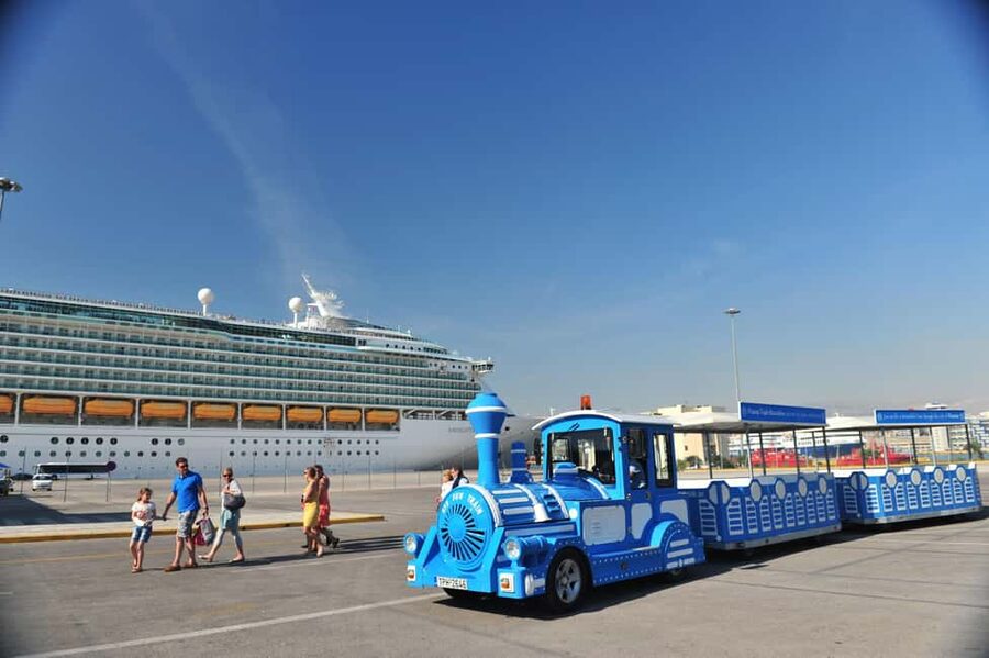 Piraeus City tour hop on hop off mini train - Pasalimani Marina offers the most relaxed stop